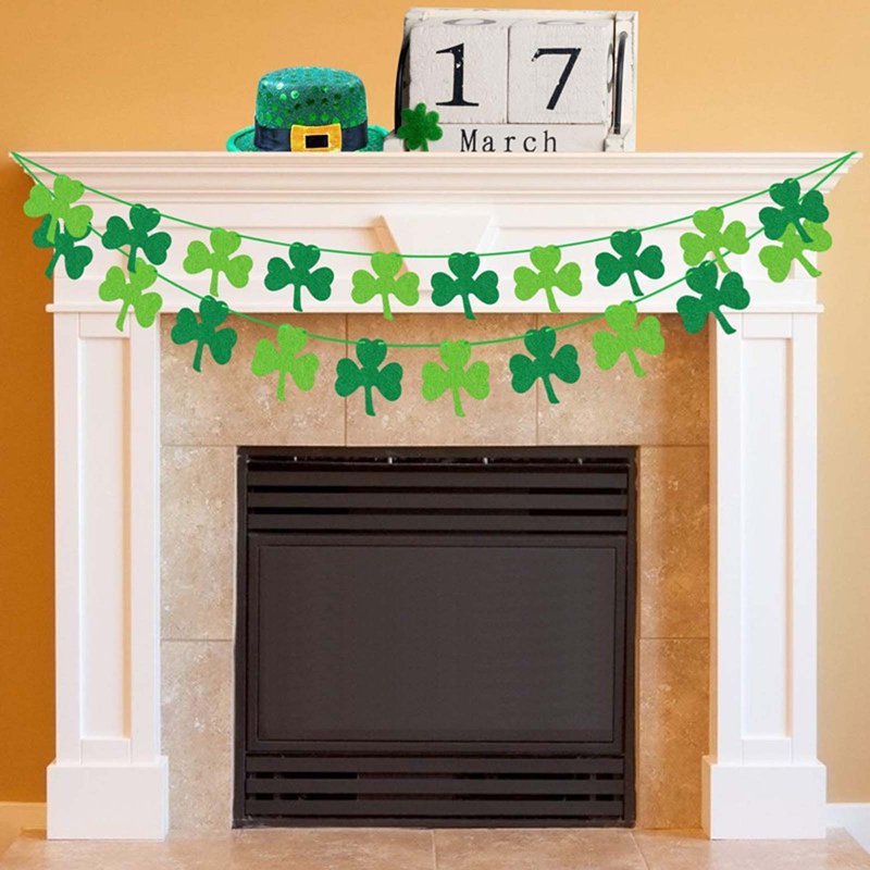 St Patrick's Day Decorations Shamrock Garland Banner for Irish Party Supplies