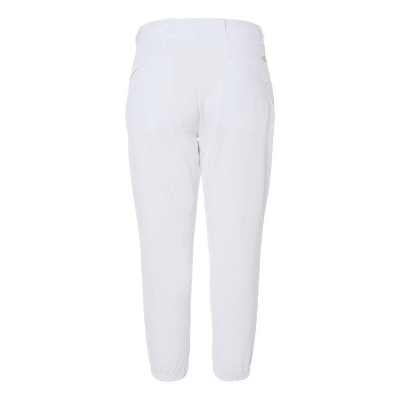 Women's Fastpitch Softball Pants - Belt Loop, Mid-Calf, White, Small