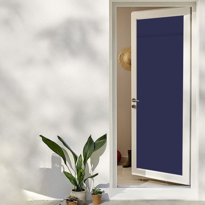 Navy Cotton Blended Door Curtain for French Doors Privacy & Sun Blocking