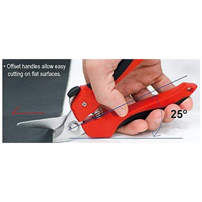 8 Inch Heavy-Duty Offset Multi-Purpose Cutter Shears - Ergonomic Angled Blade for Flooring, Carpet, Rubber, Vinyl, Insulation (8" Cutter)