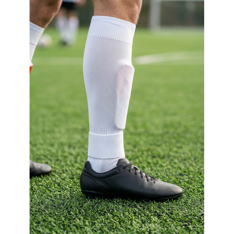 Youth Soccer Shin Guards with Sleeve - S, Red, Dual Strap Closure