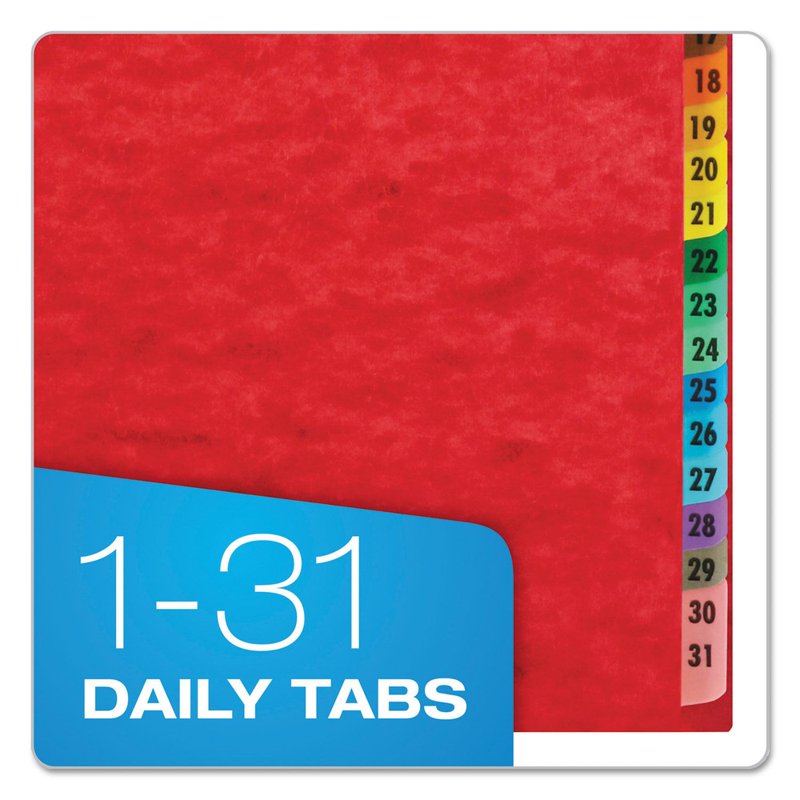 Expandable Letter Size Desk File Organizer with 1-31 Index - Red Acrylic-Coated PressGuard