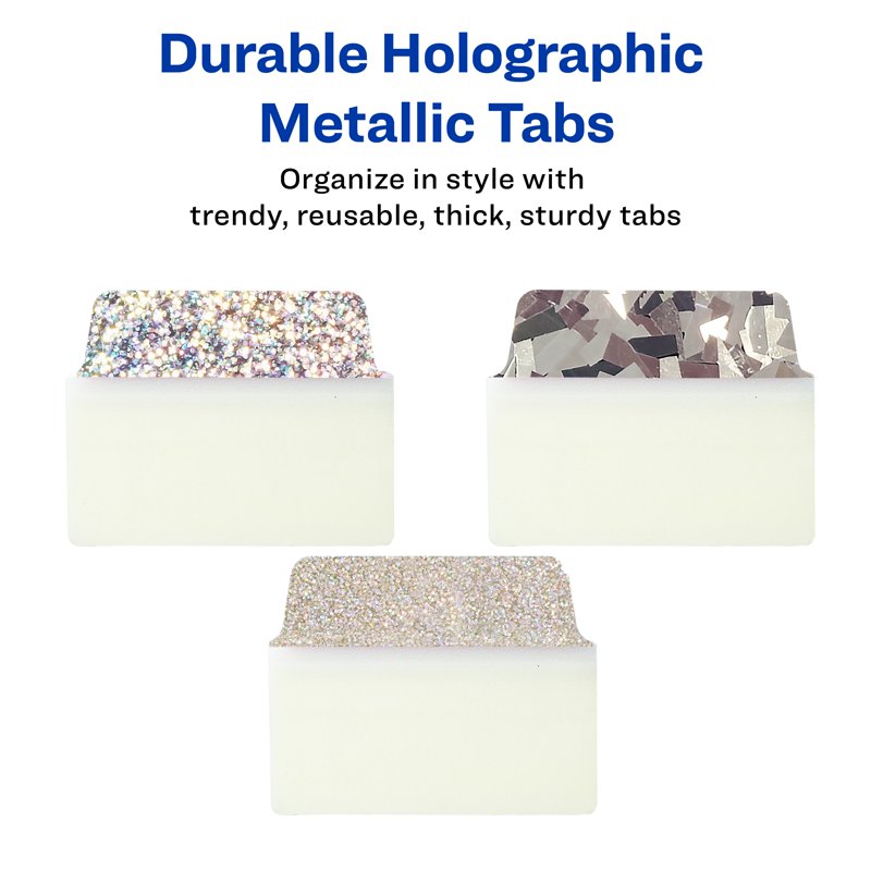 Repositionable Write-On Silver Tab Set - Multi-Use 2x1.5 Inch, 18 Pack