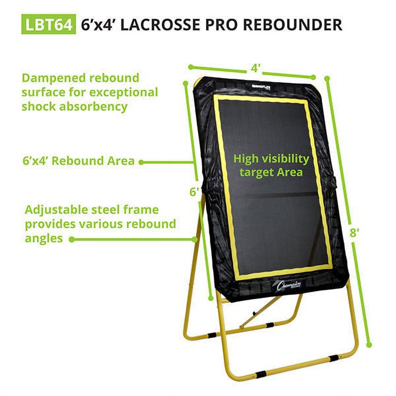 Lacrosse Rebounder Net Set - 6' x 4' Ball Return Bounce Back Training Aid