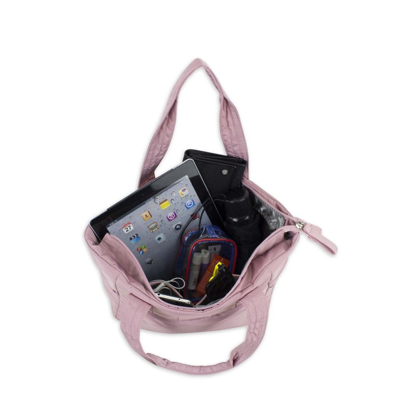 Mini Soft Puffy Tote Bag - Lightweight Travel Organizer with Multiple Pockets