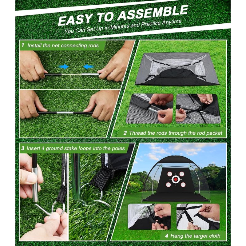 Golf Hitting Net 10x7 ft Backyard Training – Driving, Chipping & Swing Practice