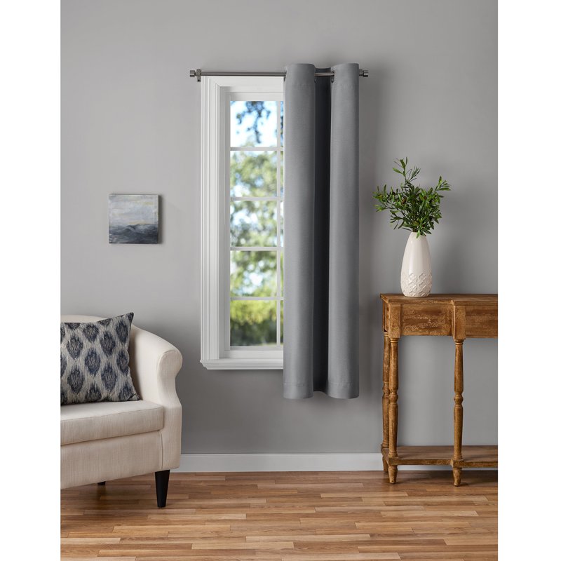 Blackout Grommet Curtain Panel - 30 Inch Wide, Room Darkening, Single Panel