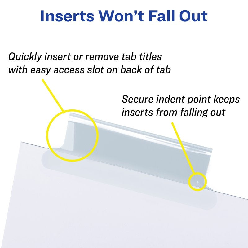 Big Tab Paper Dividers for Binders - 8-Tab Clear Inserts, 6 Sets