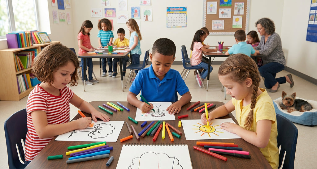 12-Pack 45-Piece Stationery Supply Kit Set with Notebooks, Folders, Pens, Pencils, Crayons & More