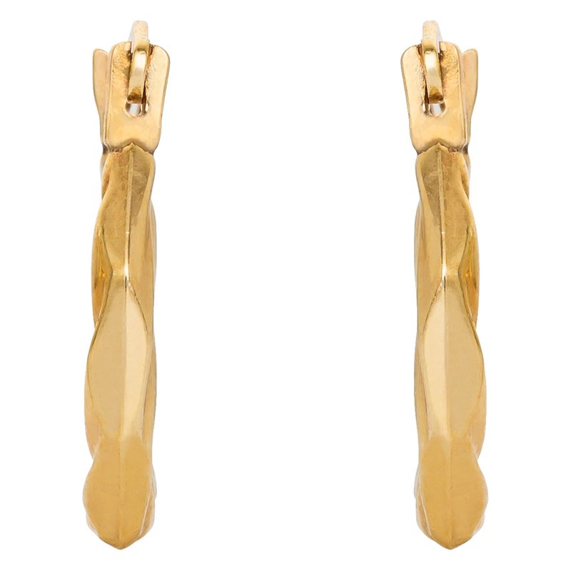 Kids 14K Yellow Gold Swirl Hoop Earrings - Hypoallergenic & Lightweight