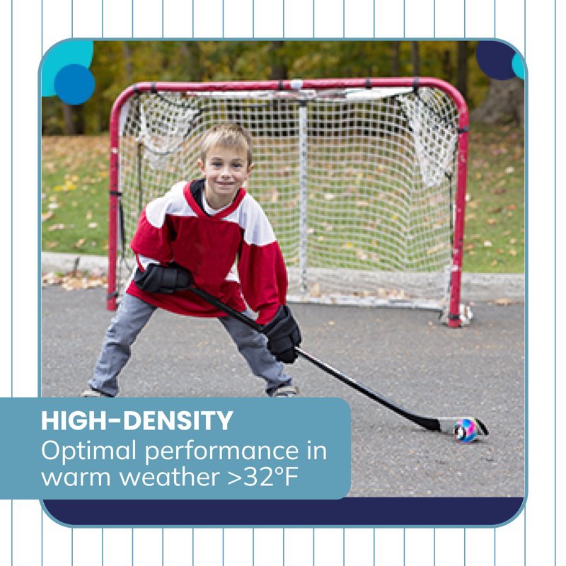 Outdoor Street Hockey Balls 6-Pack - High Density, Multi-Colored, Minimal Bounce