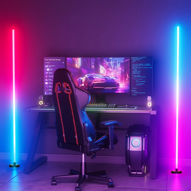 Smart RGB Corner Floor Lamp 2-Pack with App Control & Music Sync