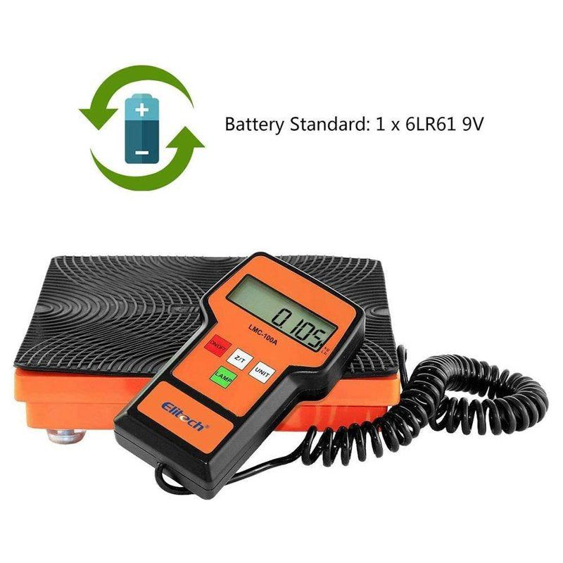 Digital Refrigerant Scale for HVAC - 220lb Freon Charging Weight Scale