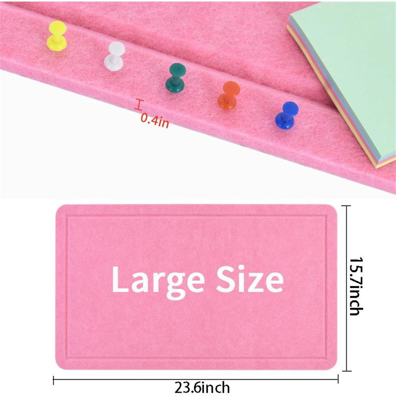 Self-Adhesive Felt Cork Board Tiles - 15.7x23.6 Inch Bulletin Board for Home & Office