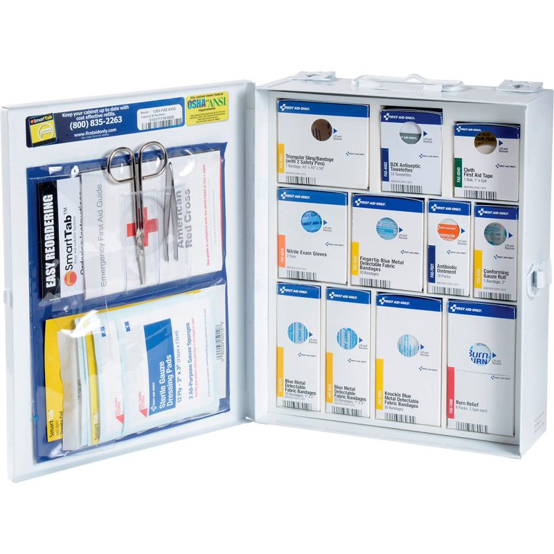 136-Piece OSHA Compliant First Aid Kit with Metal Wall-Mount Case