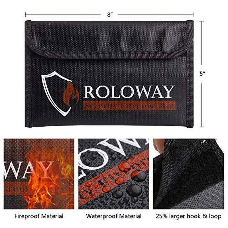 Fireproof Money Bag Set for Valuables - Water & Heat Resistant Travel Safe