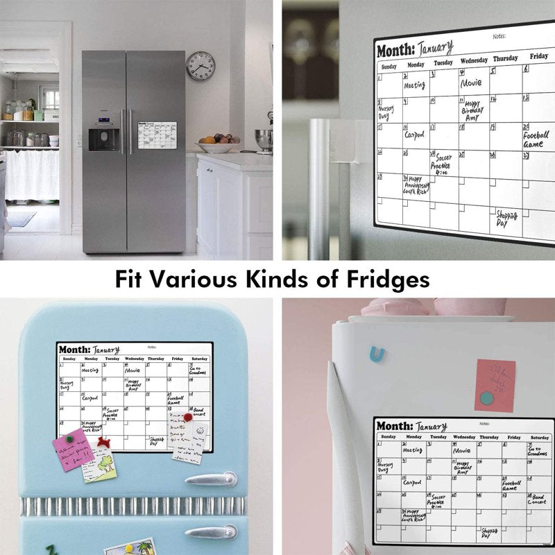 Monthly Wall Calendar 16.8 x 11.8 Inches Black - 12 Months Organizer