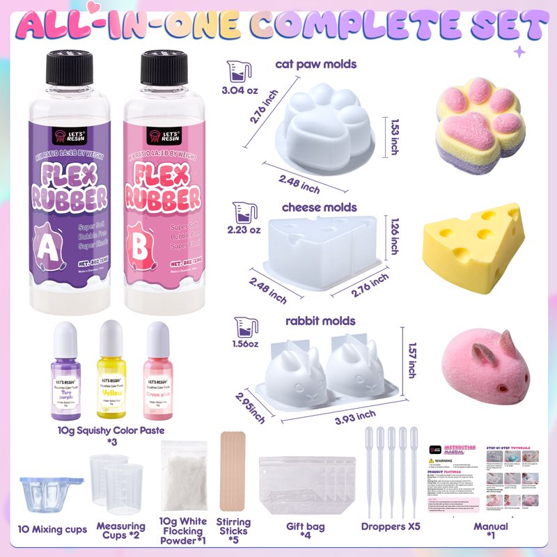 DIY Squishy Making Kit for Kids - Complete 36-Piece Foam & Mold Set
