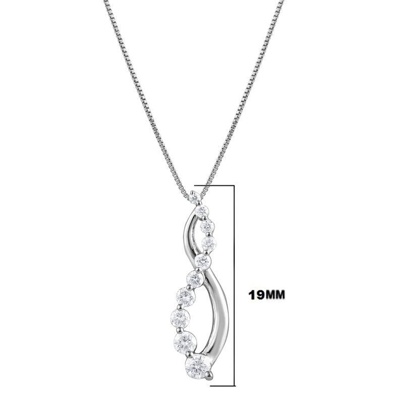 Lab Grown Diamond Pendant Necklace for Women, 1/4 Ct Silver Jewelry
