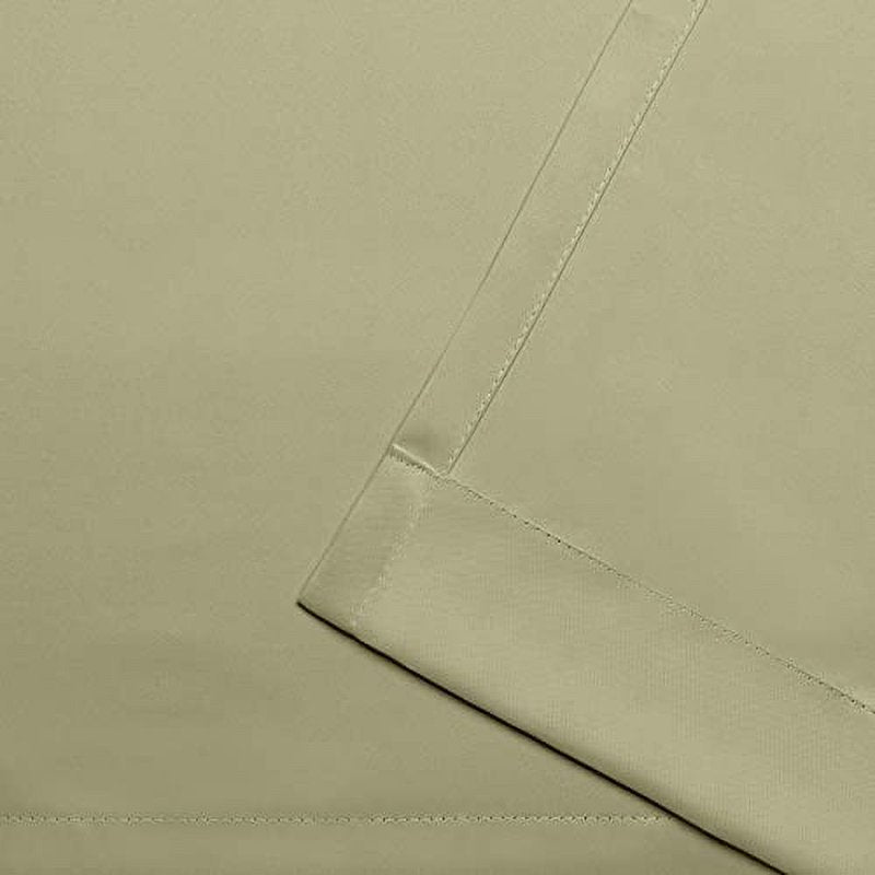 Total Blackout Grommet Top Curtain Panels - Room Darkening Linen Drapes