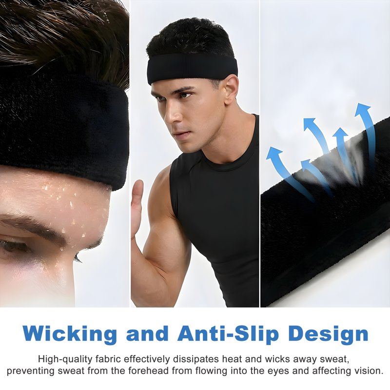 Multicolor Workout Sweat Headbands Set - No Slip, Sweat-Wicking Fitness Accessories