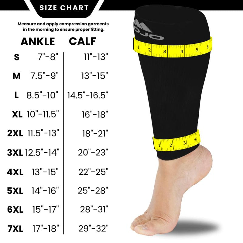 Plus Size Compression Calf Sleeves 20-30mmHg Support for Men & Women