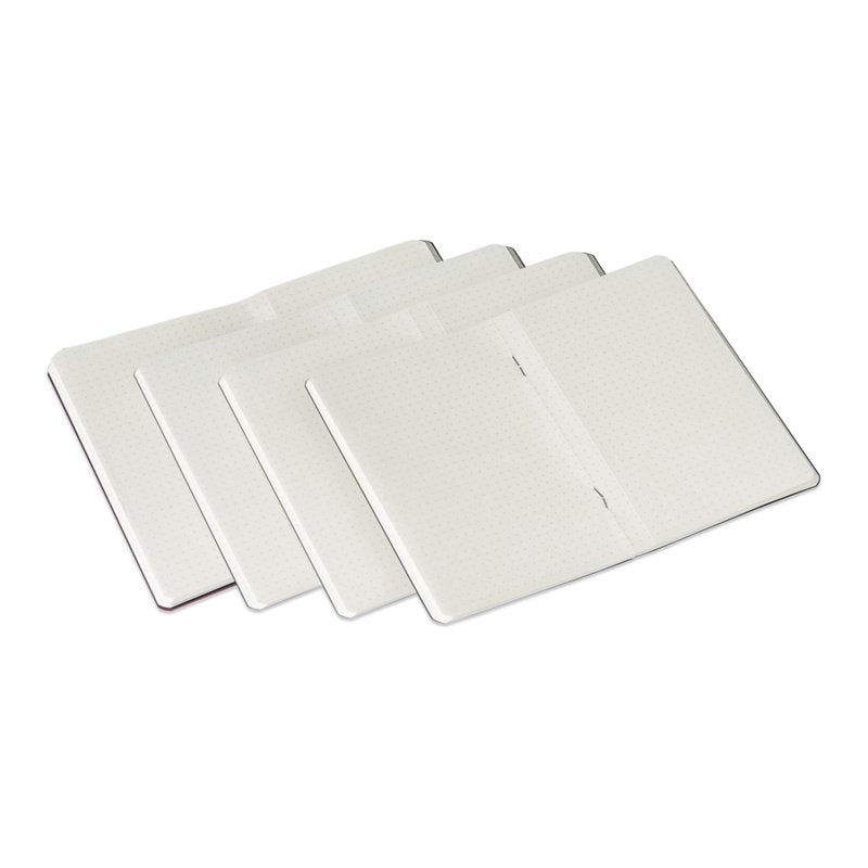 Eco-Friendly Pocket Notebook Pack - 4 Small Journals with Dot Paper, Winter Colors