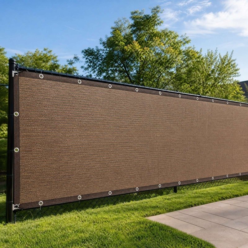 Outdoor Shade Cloth Privacy Screen - Brown UV Blocker 90% Sun Shade Mesh