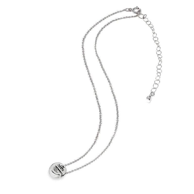 Sterling Silver Letter E Necklace 15-Inch Initial Pendant with Extender