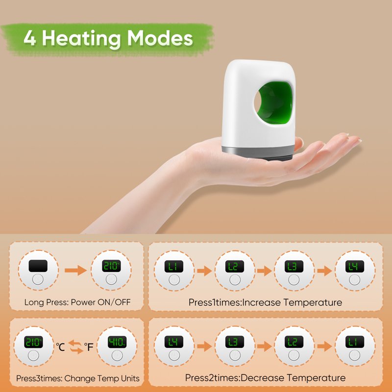 Mini Heat Press Machine for Crafts up to 410°F - Portable Iron for Shoes Hats