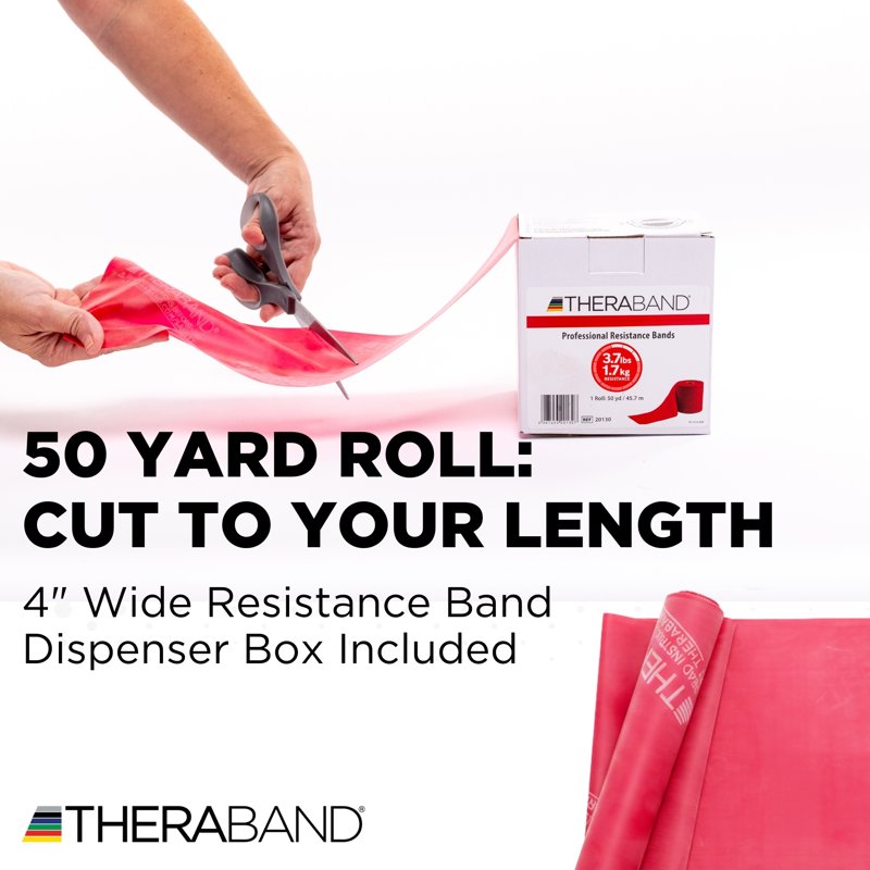 Resistance Band for Exercise and Physical Therapy - Latex-Free, Custom Length, 50-Yard Roll