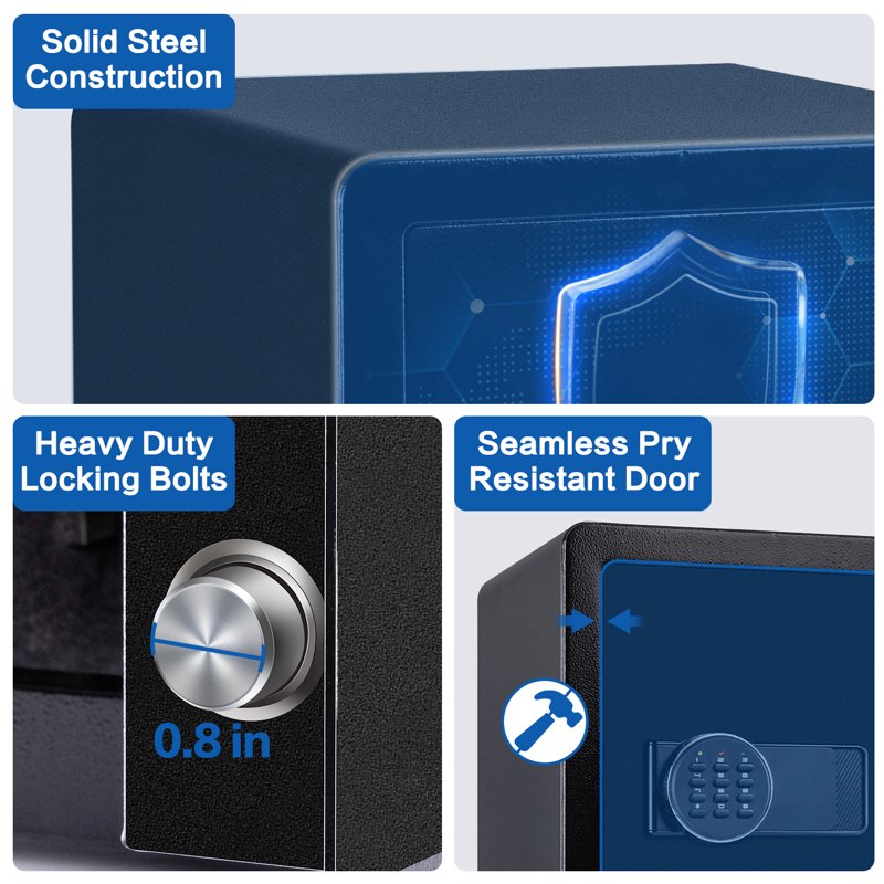 2.0 Cu Ft Security Safe with Dual Alarm & Digital Keypad for Home Office