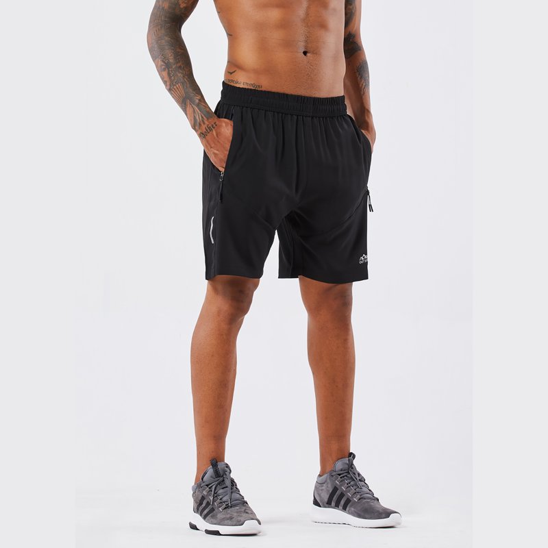 Men's Workout Running Shorts with Zip Pockets - Breathable Quick Dry Fitness Gym Shorts