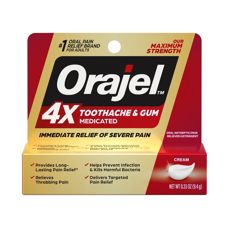 Toothache & Gum Pain Relief Cream - Fast Acting Oral Analgesic, 2 Pack