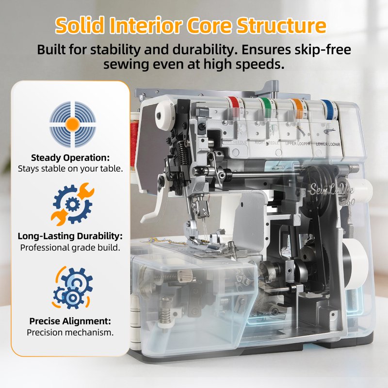 High-Speed Serger Sewing Machine with Differential Feed 1300 SPM