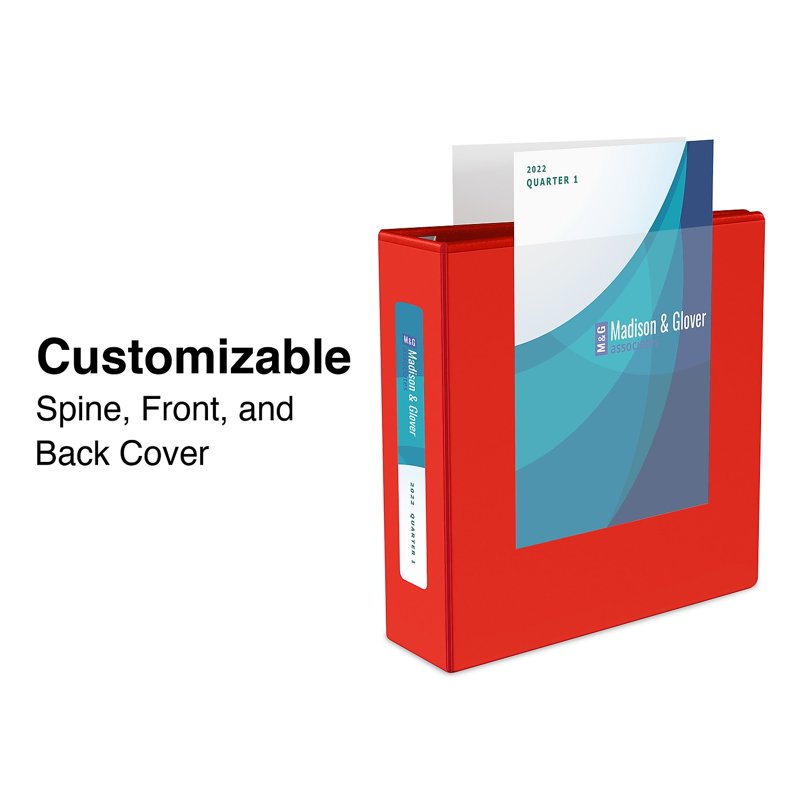 Heavy Duty 5-Inch 3-Ring View Binder - Red, 950-Sheet Capacity