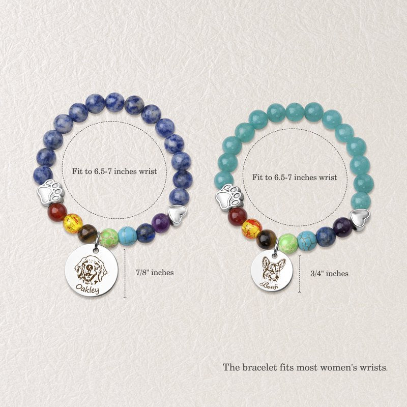 Personalized Pet Memorial Bracelet - Dog Remembrance Jewelry with Engraving
