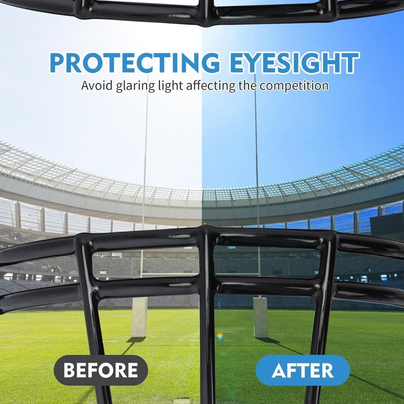 Clear Football Visor for Youth & Adult Helmets - Easy-Install Impact-Resistant Shield