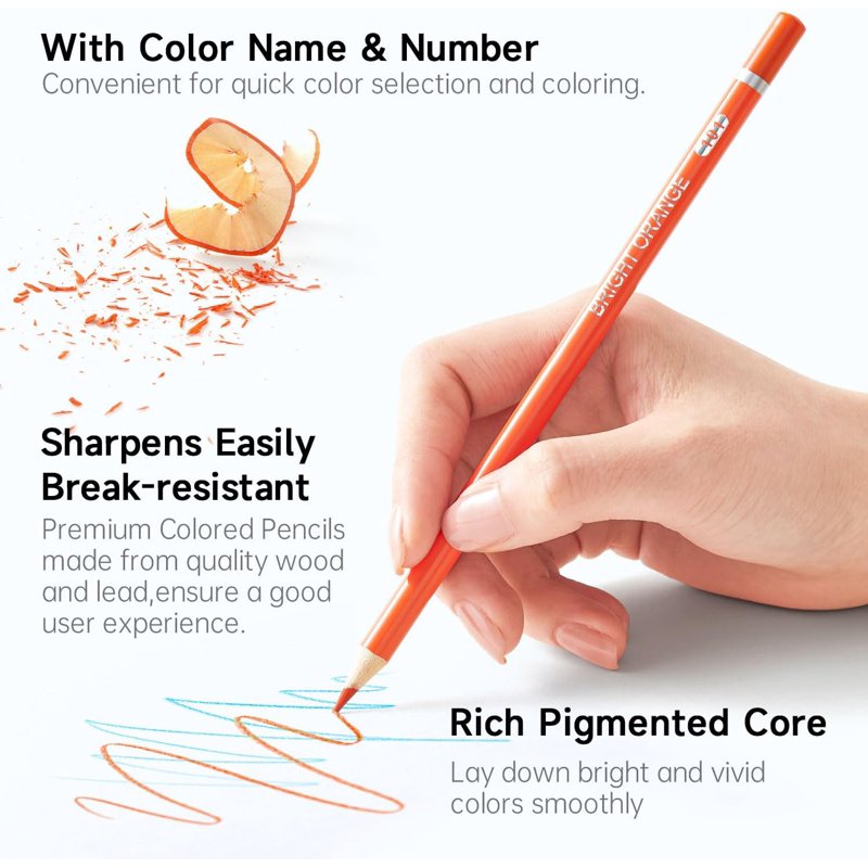 180 Colored Pencils Set with 4 Sharpeners - Professional Art & Coloring Supplies