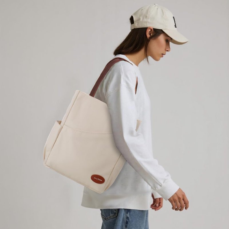 Luzz Pickleball Bag Tote - White Cream Tennis/ pickleball Shoulder Bag for Men & Women