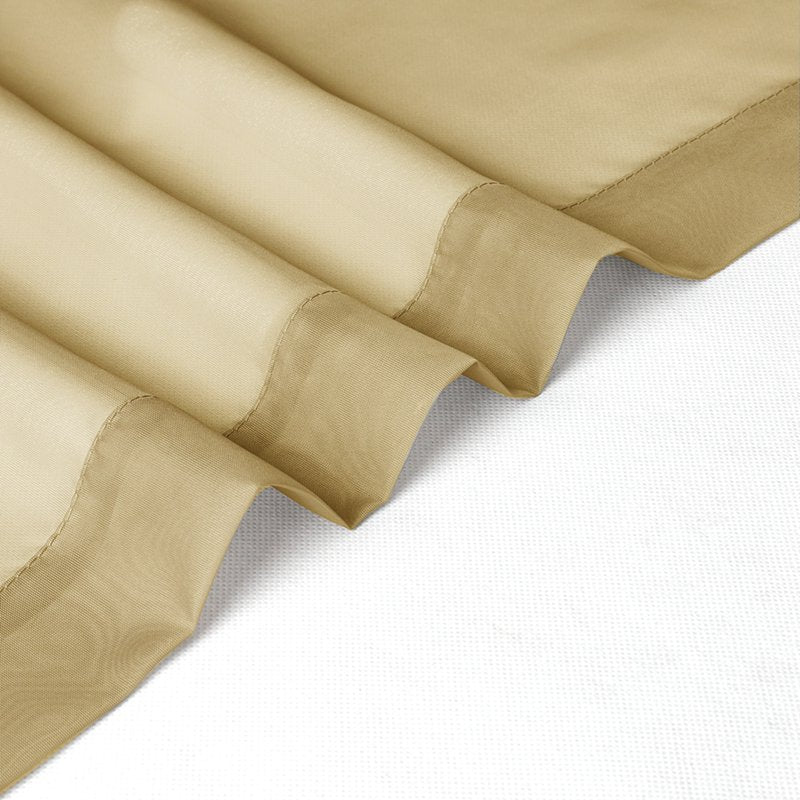 Gold Sheer Curtains 2 Pack - Light Filtering Voile Window Drapes for Kitchen & Bathroom