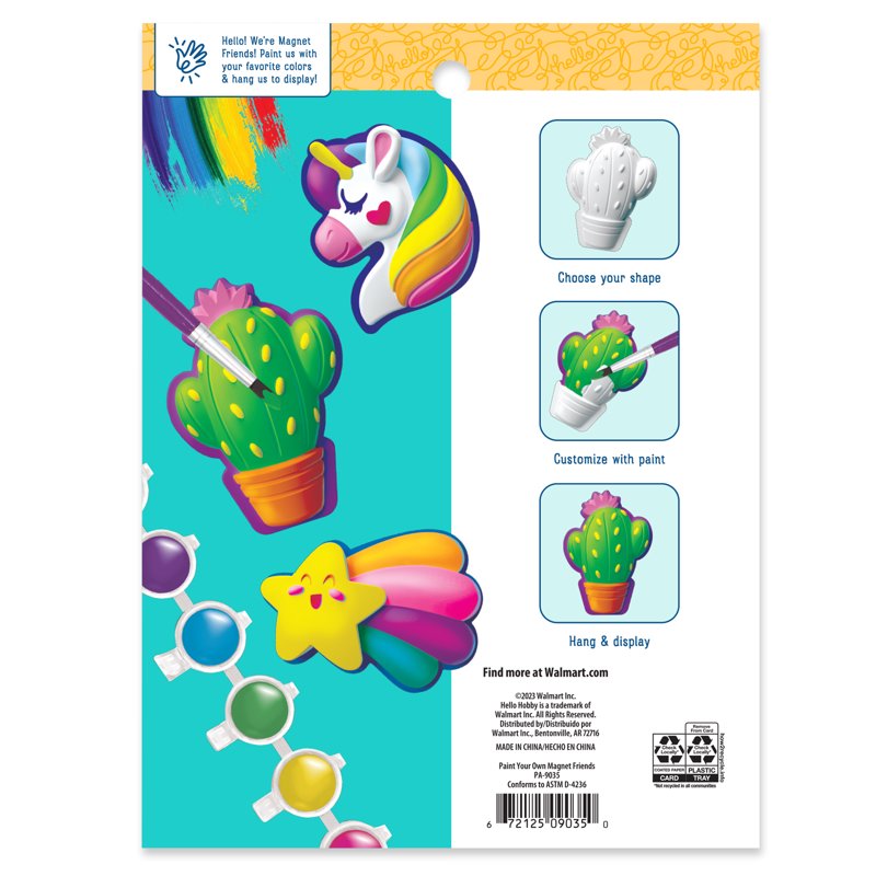 Paint Your Own Magnet Craft Kit - 2 Pack Kids Art & Craft Supplies