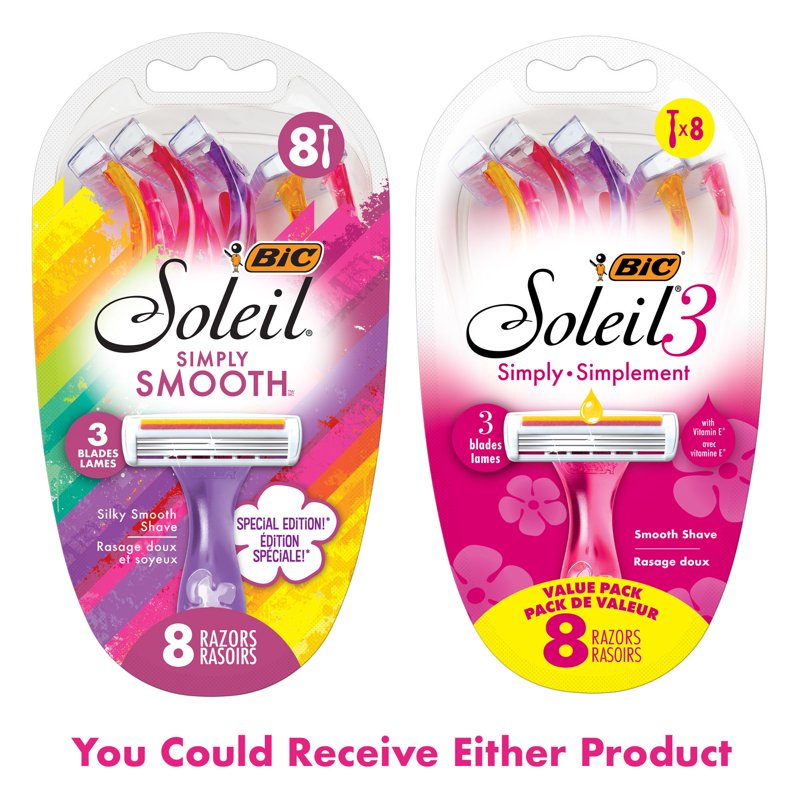 Women's Disposable Razor Set - 3-Blade with Vitamin E, 8 Count