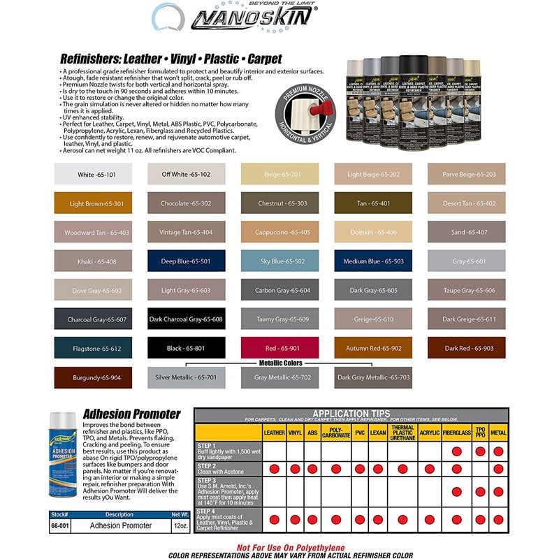 Automotive Carpet, Vinyl & Hard Plastic Refinisher Spray - Fade Resistant