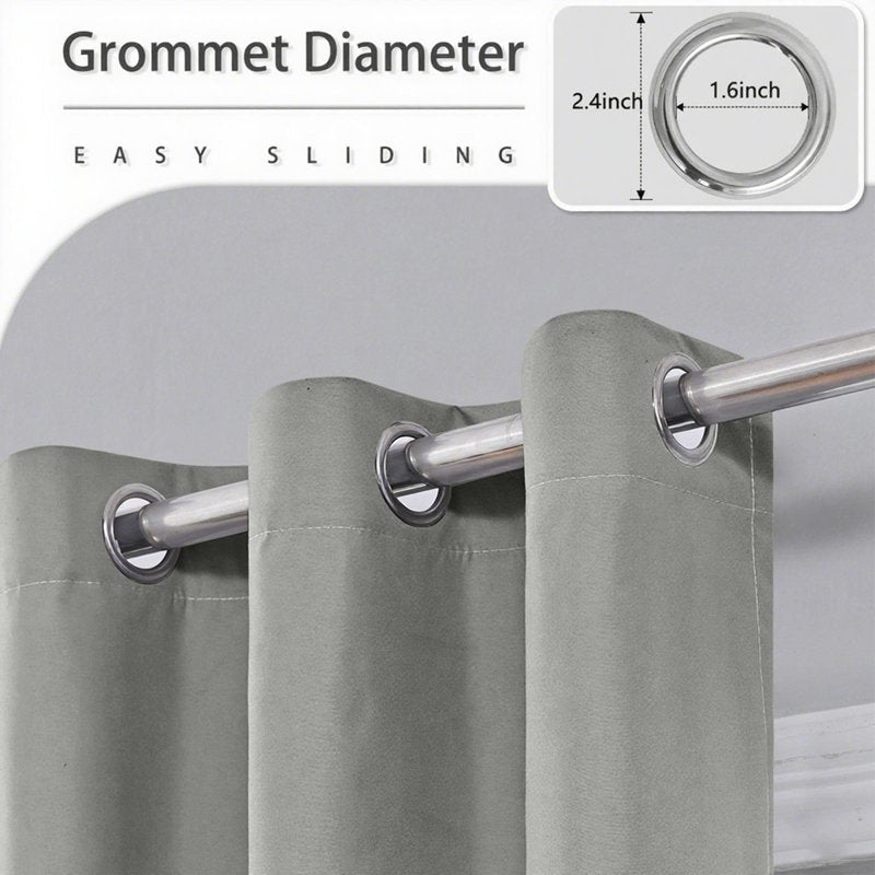 Blackout Grommet Curtain with Thermal Insulation for Bedroom and Living Room