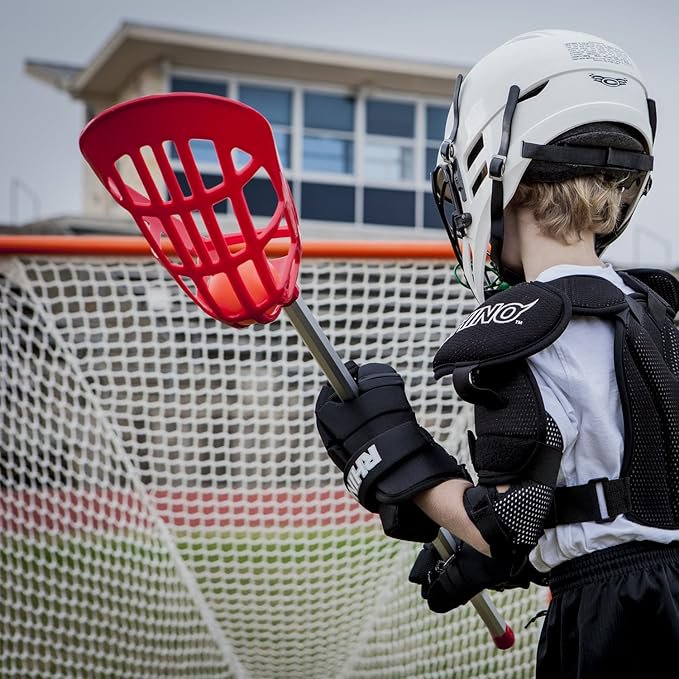 Lacrosse Equipment Set with 12 Aluminum Sticks and 6 Vinyl Balls for Kids & Beginners