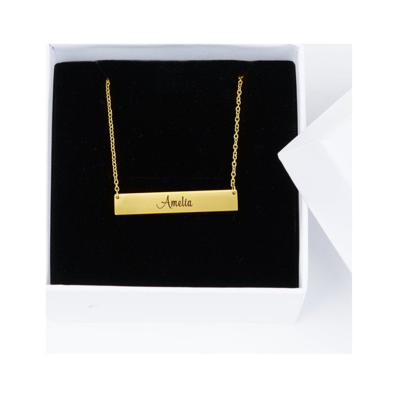 Personalized Stainless Steel Name Necklace Engraved Gift for Mom Her - Custom Birthday Christmas Anniversary Jewelry