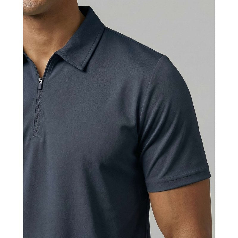Men's Athletic Polo Shirt 3 Pack Short Sleeve Zipper Dry Fit Golf Workout
