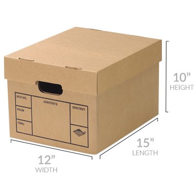 File Moving Boxes 200# Strength Small 15x12x10 Inches 6 Pack - Office Storage