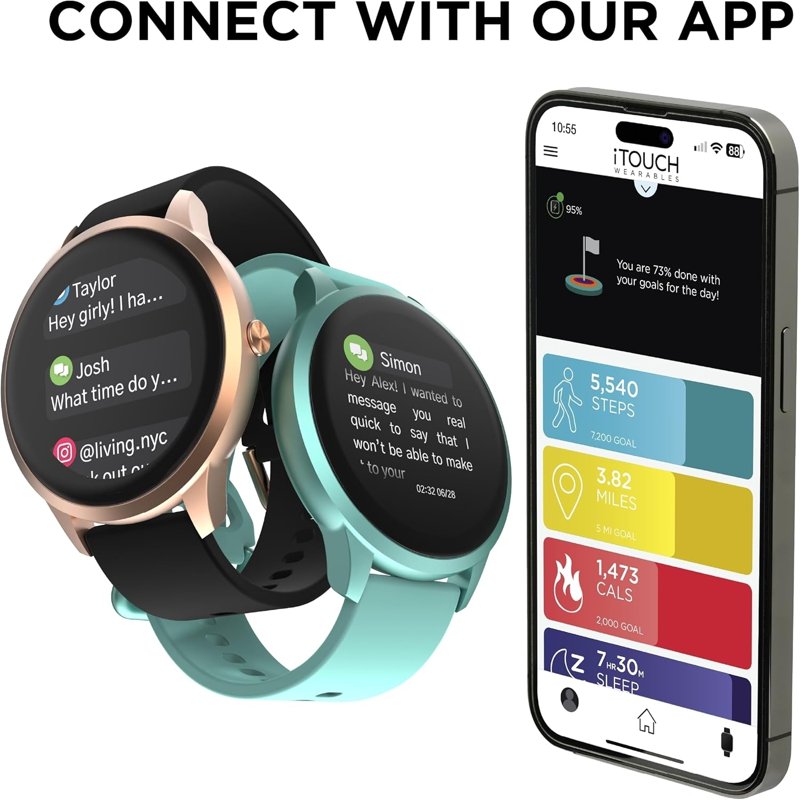 Sports Smartwatch with Heart Rate & Fitness Tracking - Multiple Colors